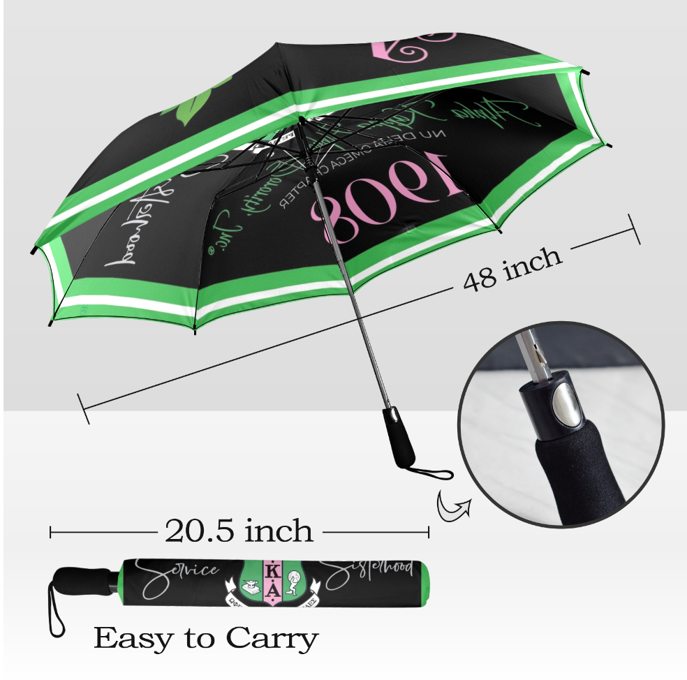 48" Personalized Black Umbrella